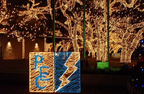 PEC sign in lights