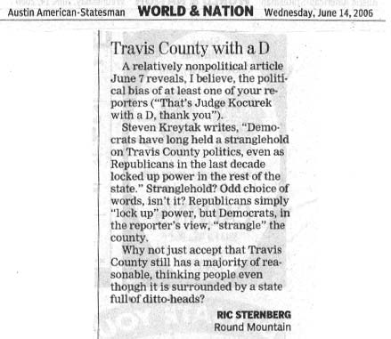 Letter to editor 6-14-06